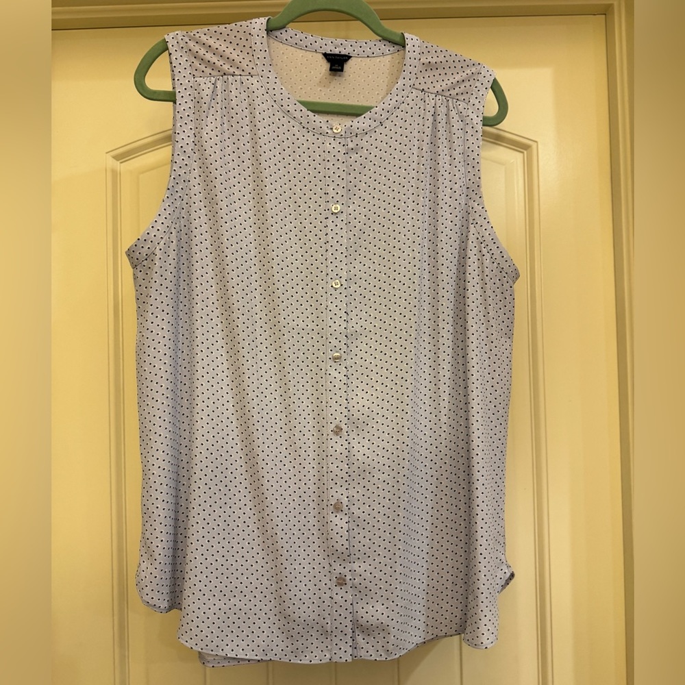 Ann Taylor light blue shell sleeveless blouse.  Size 14.